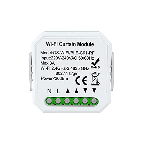SOLE HOME Smart WiFi Vorhang Schalter Modul, Smart Elektrische Rollo Jalousie Jalousie Vorhang Steuerung, Kompatibel mit Alexa Google Home, Smart Life App Fernbedienung Cover