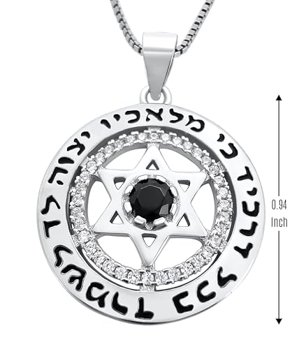 TALISMAN4U Psalm 91 Star of David Pendant Sterling Silver Hebrew Necklace for Men Protection Kabbalah Jewish Jewelry Silver Chain Gift Box4