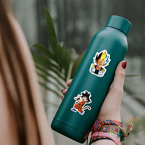 CodersParadise Pack of 57 DBZ Random Anime Aesthetic Vinyl Self-Adhesive Stickers for Laptop, Diary, Guitar, Mobile Case - Waterproof Residue Free Manga Sticker, 5.1 x 7.6 x 5.1 cms