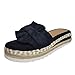 Open Weave Slip-On - Scarpe da spiaggia da donna, traspiranti, piatti, con fiocco estivo, da donna, colore nero, Blu, 39.5 EU