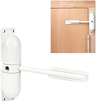 GOOKYO Automatic Safety Spring Door Closer - Easy Install Self-Closing for Hinged Doors Up to 70kg, White Zinc Alloy
