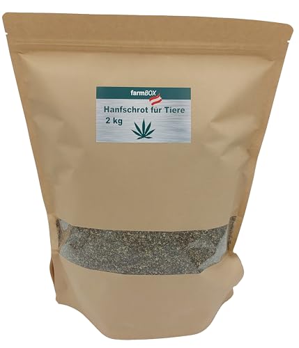 farmBOX Pferdehanf Hanfsamen geschrotet Hanfschrot für Tiere (2kg)