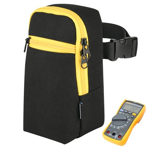 Image of Multimeter Case for Fluke 117 /115 /116 /114 /113 Digital Multimeter, Multimeter Testers Tools Storage Organizer Bag, Travel Protective Carrying Storage Organizer Bag with Accessories Pocket (Black)