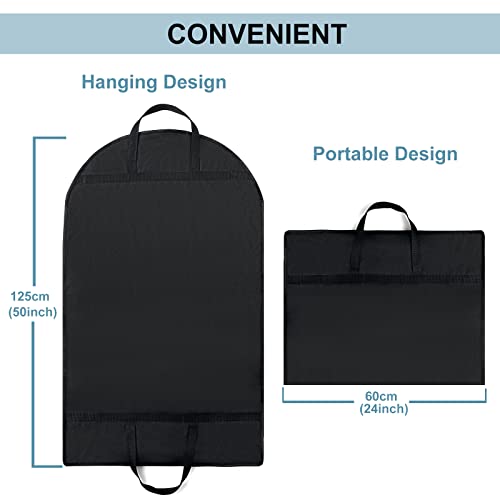Clear Garment Bags Suit Bag: 5 Pack 50" Inch Closet Storage Hanging Clothes Business Non Woven Suit Cover Travel Dress Bag For Coats,Uniforms,Sweaters, Jackets #TOP3
