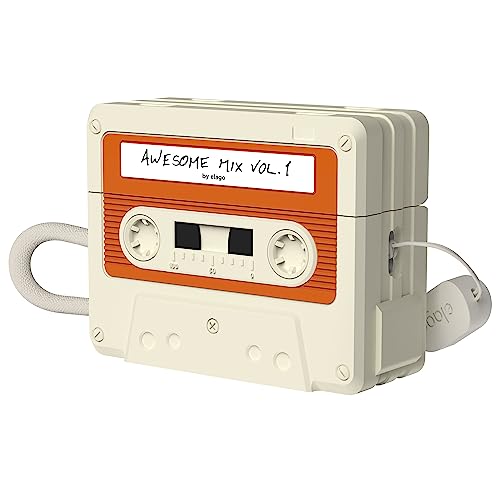 elago Cassette Tape Case Compatible with AirPods Pro 2nd Generation Case, Lanyard Included, Shock Resistant, Full Protection, Compatible with AirPods Pro 2 Case Cover (Classic White)