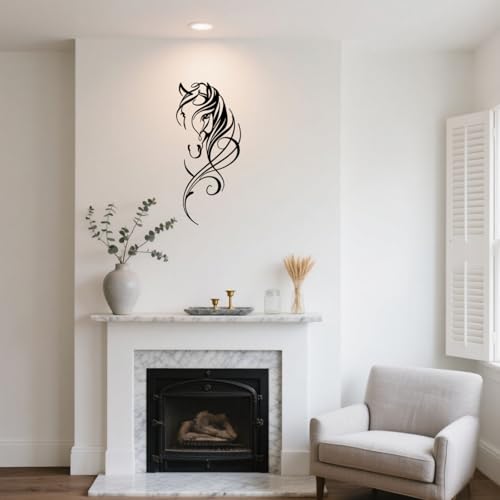 JBCHUCI Metal Horse Wall Art Decor - Western Equestrian Line Art & Dynamic Metal Wall Sculptures, Horse Wall Decor for Home Bedroom, Bathroom, Living Room (15.7x 7.2 Inch) — view 5