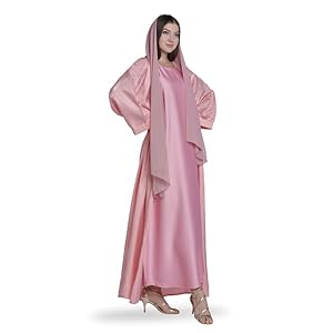 Shehna Hues Collection Designer Abaya,Peach Pink Sheen Abaya,L