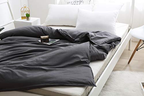 Image of F.Y.Dreams Weighted Blanket Duvet Cover 60x80 inches with 8 Ties,Zipper on Long Side /100% Cotton, Dark Grey /Just Duvet Cover