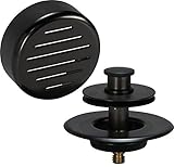 AB&A 60108 Tub Drain Trim Kit with Push eN Lift Stopper, Classic High-Capacity Overflow Plate, and Press-in Strainer Cover, Oil Rubbed Bronze