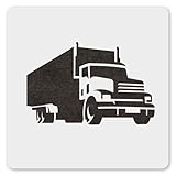 MAGJUCHE Truck Stencil 12 Inches, Reusable Trucker Stencil for Painting DIY Crafts Decor