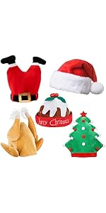 REDSTAR FANCY DRESS 100 Chapeaux Père Noël Emballage Chapeaux De Noël - Chapeau Costume Père Noël - Accessoires De Noël Père Noël Adultes - Chapeaux Rouges Robe Père Noël