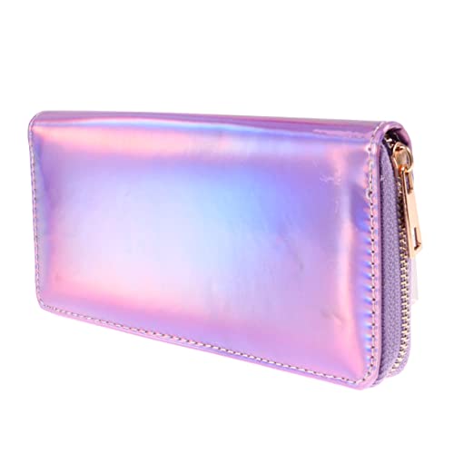 LIFKOME Sparking Sequins Women Long Purse with Zippered Coin Pocket Iridescent Wallet for Phone Cards Cash Compact Clutch Special Occasions