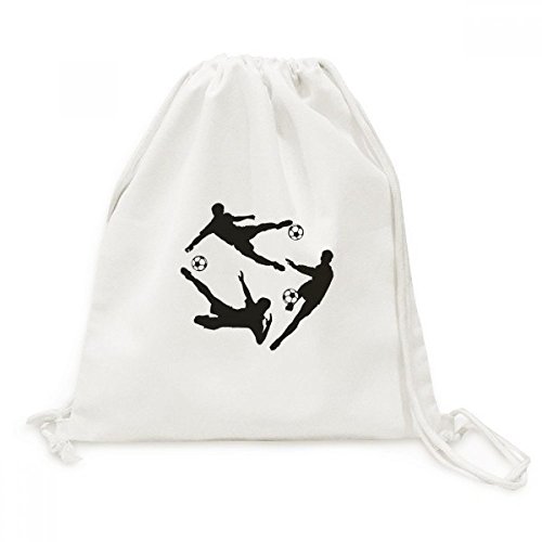 Sac cordon football silhouettes sport en toile pour vos voyages