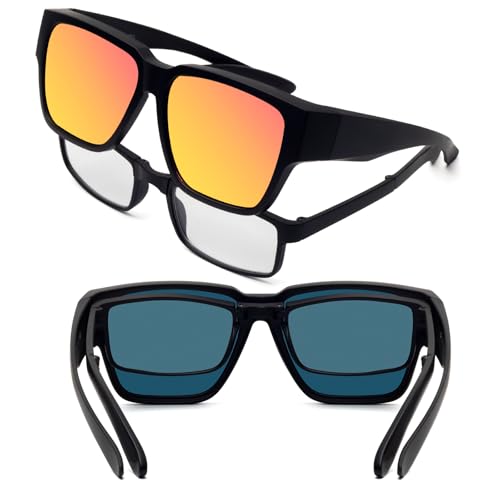 Image of Face Shadow Sunglasses That Fit Over Glasses | Polarized Lightweight UV400 Protection for Men Women