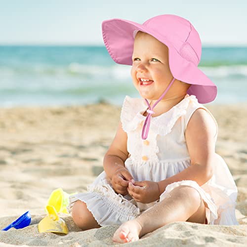 Poroka 4 Packs Baby Sun Hat Upf 50+ Sun Protection Adjustable Wide Brim Bucket Hat Beach Hat For Boy Girl #TOP4