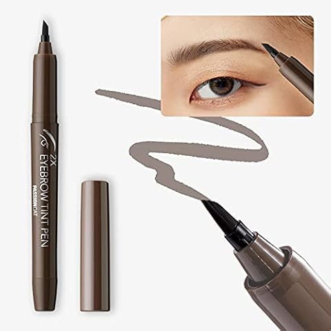 Long-lasting, Waterproof, Eyebrow Tattoo Pen, Creates Natural Looking Brows, Eyebrow Definer Tint, Super Soft Brow Pen, Liquid Eyebrow | PASSIONCAT 2X Eyebrow Tint Pen (No.1 Dark Brown) Cover
