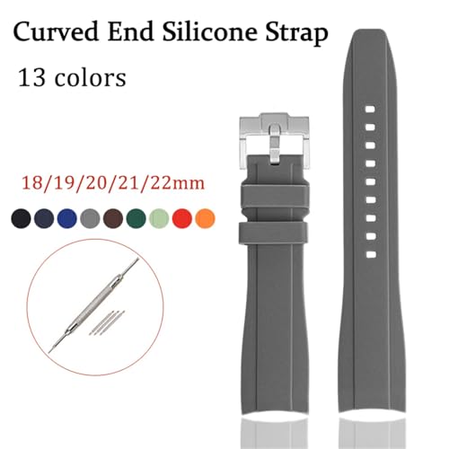 Bracelet en caoutchouc silicone souple sport étanche 20mm 22mm