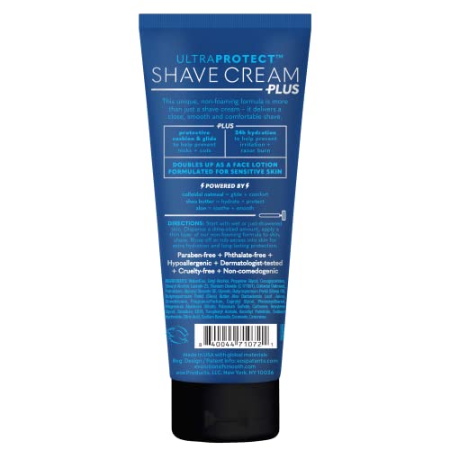 Eos Ultraprotect Men’s Shave Cream- Blue Surf, 24-Hour Hydration, Non-Foaming Formula, 7 Fl Oz #TOP5