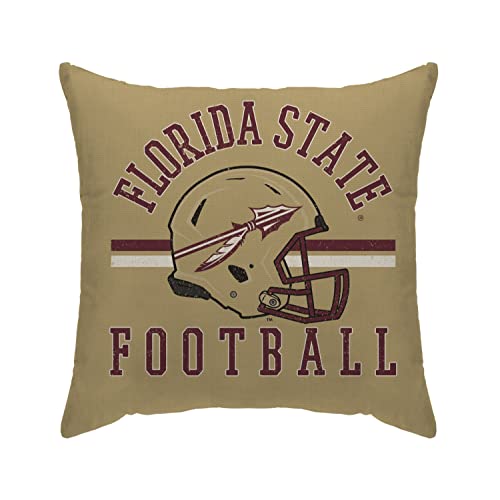 Proformance Home Officially Licensed NCAA Florida State Seminoles Helmet Logo Duck Cloth Throw Pillow Cover, 18'' x 18'' (NCAAHL18-24FSU)