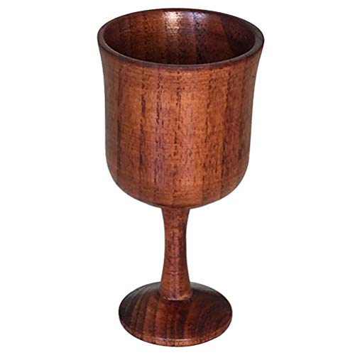 Doitool Wooden Wine Goblet Classical Wine Stem- Cup Creative Sturdy Wine Goblet Stemware For Home Bar Party Ï¼ˆ Brown Ï¼‰ #TOP5
