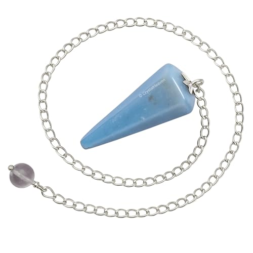 Image of Angelite Pendulum Dowsing Tool - Natural Crystal Pendulum for Spiritual Guidance - Premium Dowser Pendulum for Accurate Divination and Energy Healing - Perfect for Energy Healing and Chakra Balancing - Handcrafted with Precision and Elegance