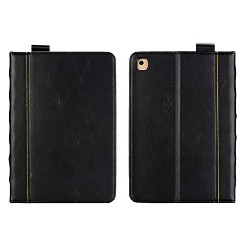 Solustre Tablet Cover for iPad mini 1/2/3 Auto Wake Slim Lightweight Stand Protective Case Smart Cover Tablet Shell with 6 Card Slots Peripheral Pen Buckle (Black)