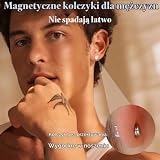 MILACOLATO Kolczyki męskie, 4 pary magnetycznych kolczyków ze stali nierdzewnej dla mężczyzn, okrągłe/kwadratowe, inkrustowane CZ, nieprzekłuwające, klipsy CZ, 3 kolory, 4–7 mm, 7 Millimeter, Cyrkonia