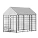GOWE Large Dog Kennel Outdoor Pet Pens Dogs Run Enclosure Animal Hutch Metal Coop Fence with Roof Cover. 7.94'L x 4.13'W x 5.95'H.