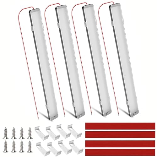 Intckwan Lampe LED 12V Pour Camping Car - 228 LEDs, 10W, 6000K Blanc - Éclairage Intérieur Pour Voiture, Bus, Caravane, Bateau, RV, Cuisine, Bar, Camion, Tracteur (4 Pièces)