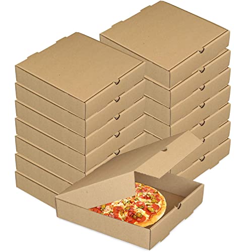 Image of YNK Pizza Box 10x10x1.5 Inches Corrugated Sample Brown (25 pcs)