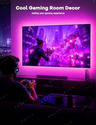 Image of MATICOD LED Lights for TV, 13.1ft TV Lights for 45-60in, Music Sync Color Changing Tv Backlight with Bluetooth Smart App Remote Control, USB Powered RGB 5050 RGB Strip Light for Xmas Decor