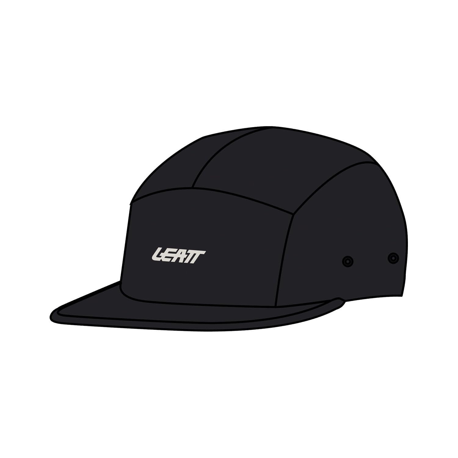 Gorra casual de 5 paneles con visera plana para evitar el sol en la cara con estilo negro 3