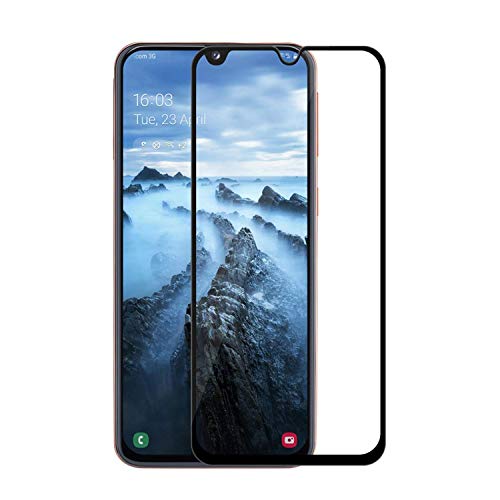 Image of Tempered Glass Screen Protector Compatible For Samsung A40s Full Screen Coverage (Except Edge to Edge) and Free Complete Easy Installation kit.
