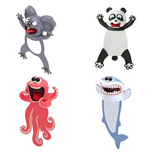 Witzige 3D Cartoon Tier-Lesezeichen,bookmark animal,lesezeichen kinder,lesezeichen magnetisch,3D Stereo Cartoon schön Tier Lesezeichen Geschenk für Kinder und Erwachsene Cover