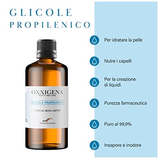 Oxxigena - Reines flüssiges Propylenglykol 99,9% 1L, Voll-PG neutrale Basis, Ideal zur Befeuchtung der Haut und zur Herstellung von Flüssigkeiten, geschmacks- und geruchsneutral – Bild 3