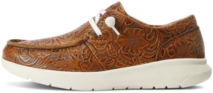 ARIAT Women's Hilo Loafer, Brown Floral Emboss, 10