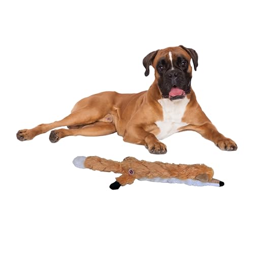 SPOT Skinneeez Extreme Quilted Fox - Durable, Stuffing Free Dog Toy with 4 Layers of Diamond Stitched Fabric & 2 Squeakers- Ideal for Medium and Large Aggressive Puppies and Dogs- 23in