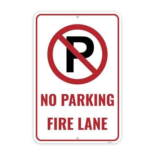 ���ԏ�Ȃ����h�Ԑ��W���A18 x 12�C���` - �A���~�j�E�� - Firelane Zone Sign 1�_