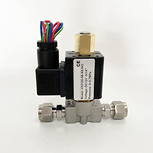 Électrovanne 1/4 inox normalement ouverte VX2120-08-SS-NO avec raccords 10mm