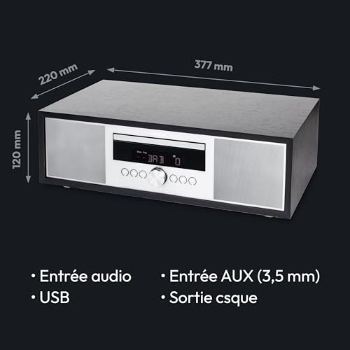MEDION P64145 Système Audio Tout-en-Un (Dab+, CD, MP3, Radio FM PLL, USB, système Compact, Design élégant, Fonction réveil, Mise en Veille Automatique) Noir-argenté - Les Beatles, Paul McCartney, John Lennon, RIngo Starr, George Harrison MEDION P64145 Système Audio Tout-en-Un (Dab+, CD, MP3, Radio FM PLL, USB, système Compact, Design élégant, Fonction réveil, Mise en Veille Automatique) Noir-argenté – Image 8