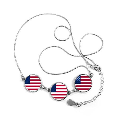 Collier USA pendentif rond avec symbole national d'Amérique du Nord