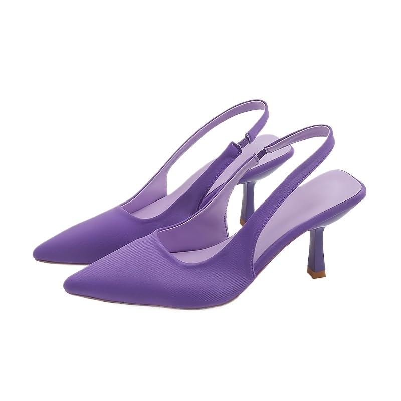 Trendy Slingback Stiletto Pumps for Women - Sexy Slip on Pointed Closed Toe Mid High Heels Daily Party Office Wedding Dress Shoes4