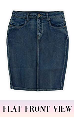 Womens Super Comfy Stretch Denim Skirt SKS22884 Medium Blue 10