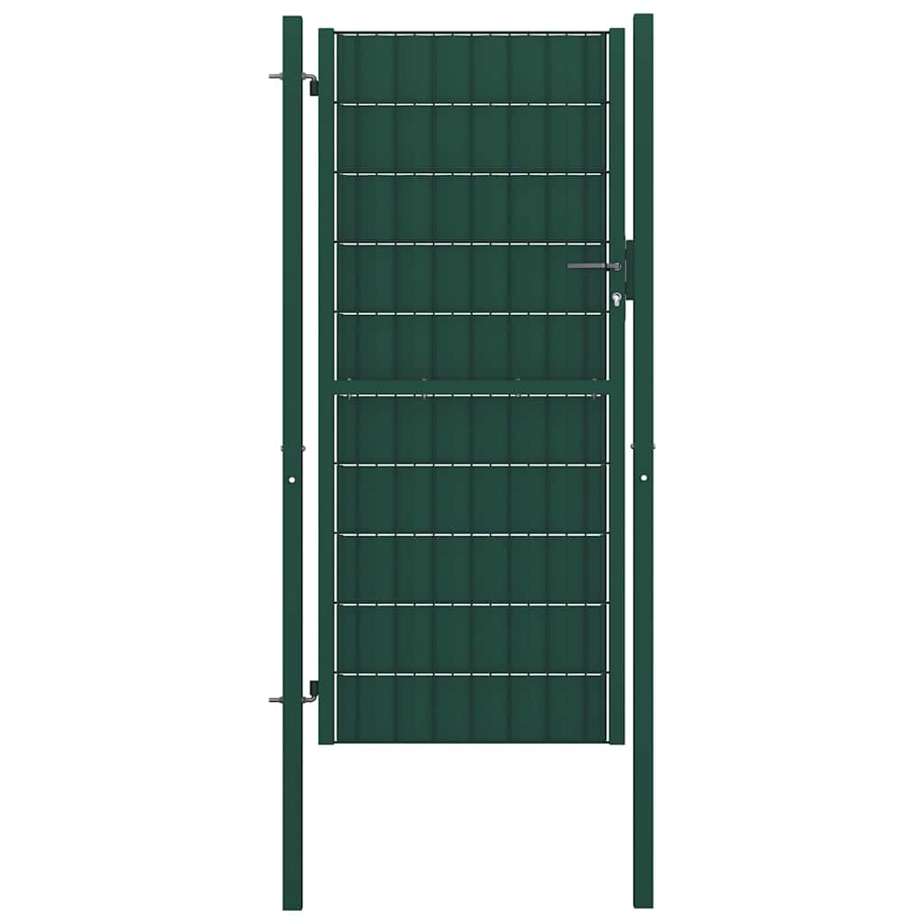 Brama ogrodowa z PCW i stali 100 x 164 cm zielona