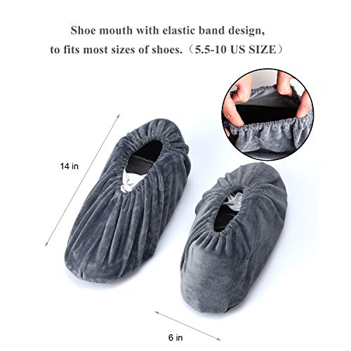 Plasmaller 5 Pairs Non Slip Washable Reusable Shoe Covers For Household Thickened Boot Covers, 5 Colors, L #TOP3