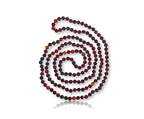 Endless Infinity 8MM Matte Finish Semi-precious Stone Beaded Long Endless Infinity Mala Style Necklace, 60 Inches Long. (sardonyx)
