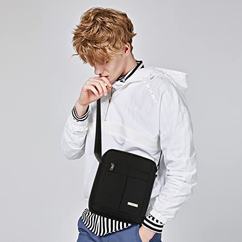 Kl928 Men's Messenger Bag - Crossbody Shoulder Bags Travel Bag Man Purse Casual Sling Pack For Work Business (1401-2-Black) #TOP6