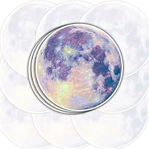3 Pcs Aesthetic Full Moon Vinyl Stickers 3 Inch Pastel Galaxy Moon Phase Decals, Waterproof Celestial Space Sticker Pack for Laptop, Water Bottle, Journal, Witchy Spiritual Gifts