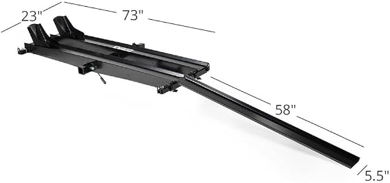Titan Ramps Dual Motorcycle Carrier with Ramp Extension for 2 Hitch, Fits Motorcycles, Dirt Bikes, Bicycles, and Scooters, 600 Pound Capacity