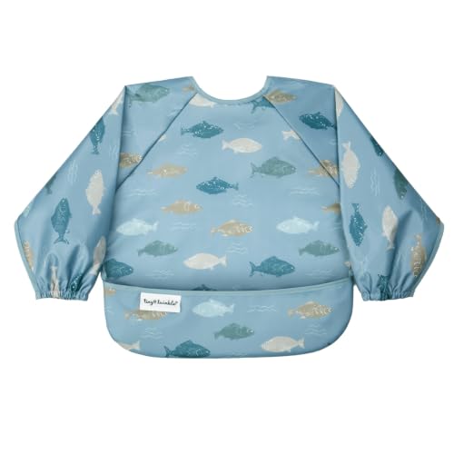Image of Tiny Twinkle Long Sleeve Bib for Babies & Toddlers | Waterproof Smock Bib for Eating | Machine Washable & Mess-Proof Feeding Essentials | Newborn Shower Gift (Gone Fishing, 6-24M)